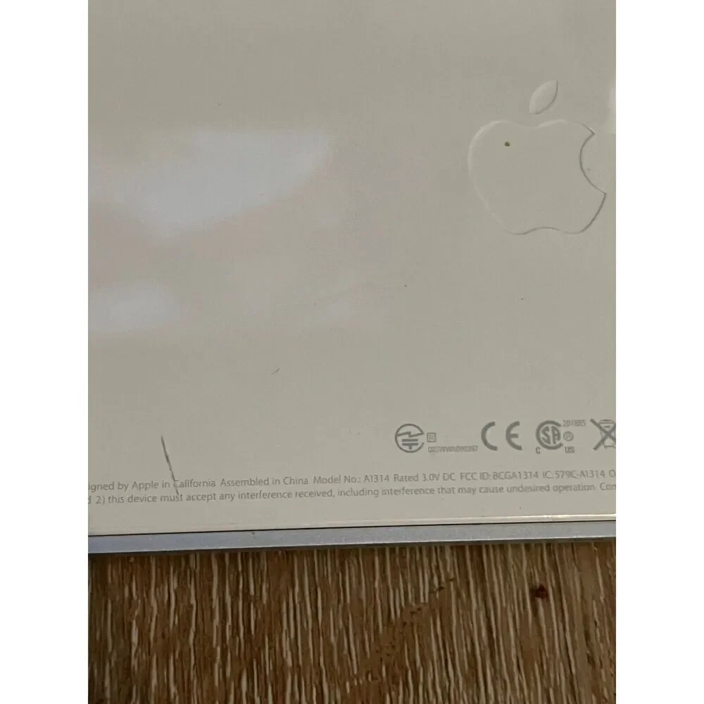 Apple A1314 Wireless Keyboard White Keys Aluminum Metal Base 11